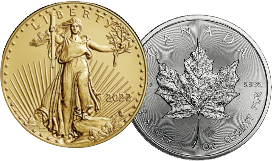 Gold and silver coins
